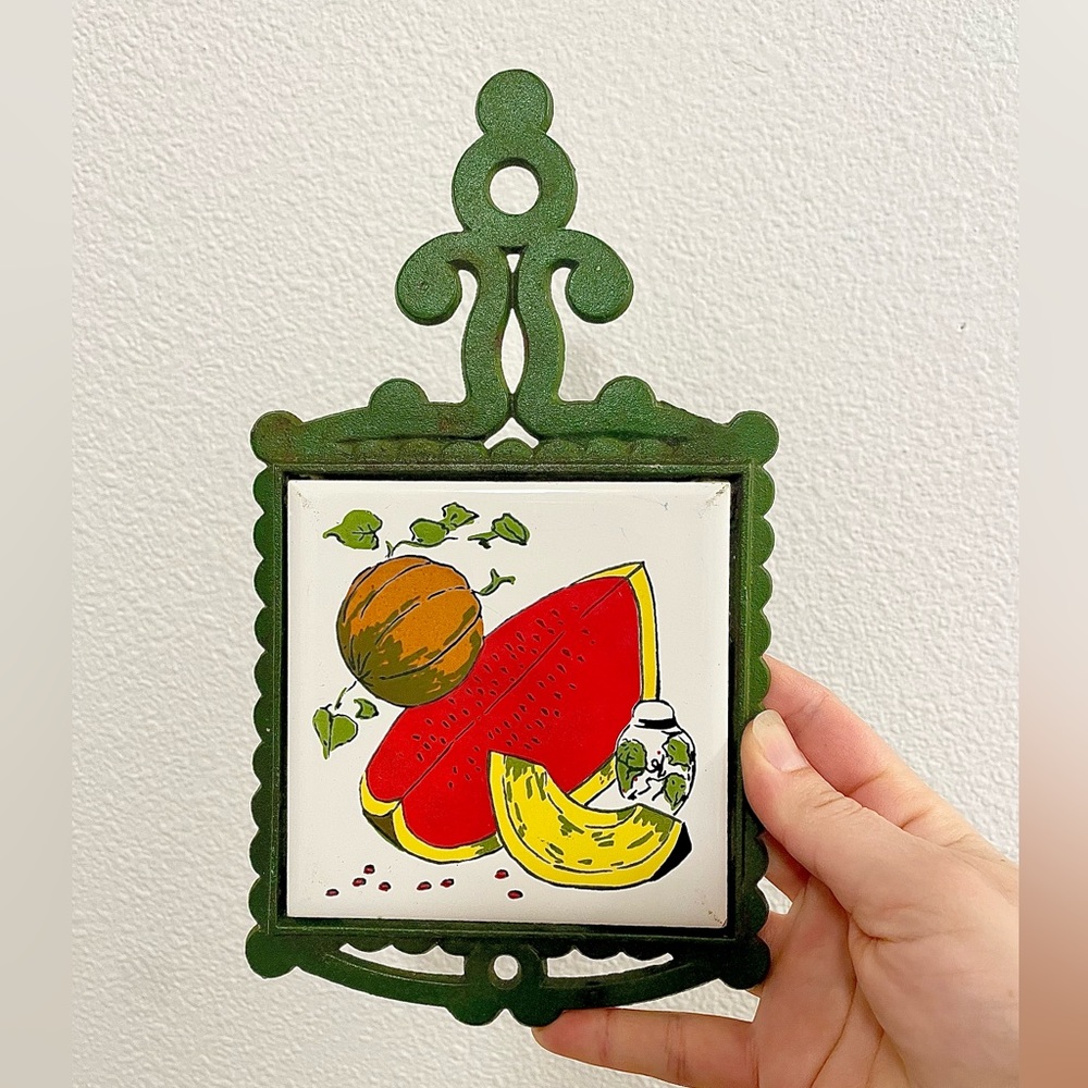 Green Cast Iron Tile Trivet